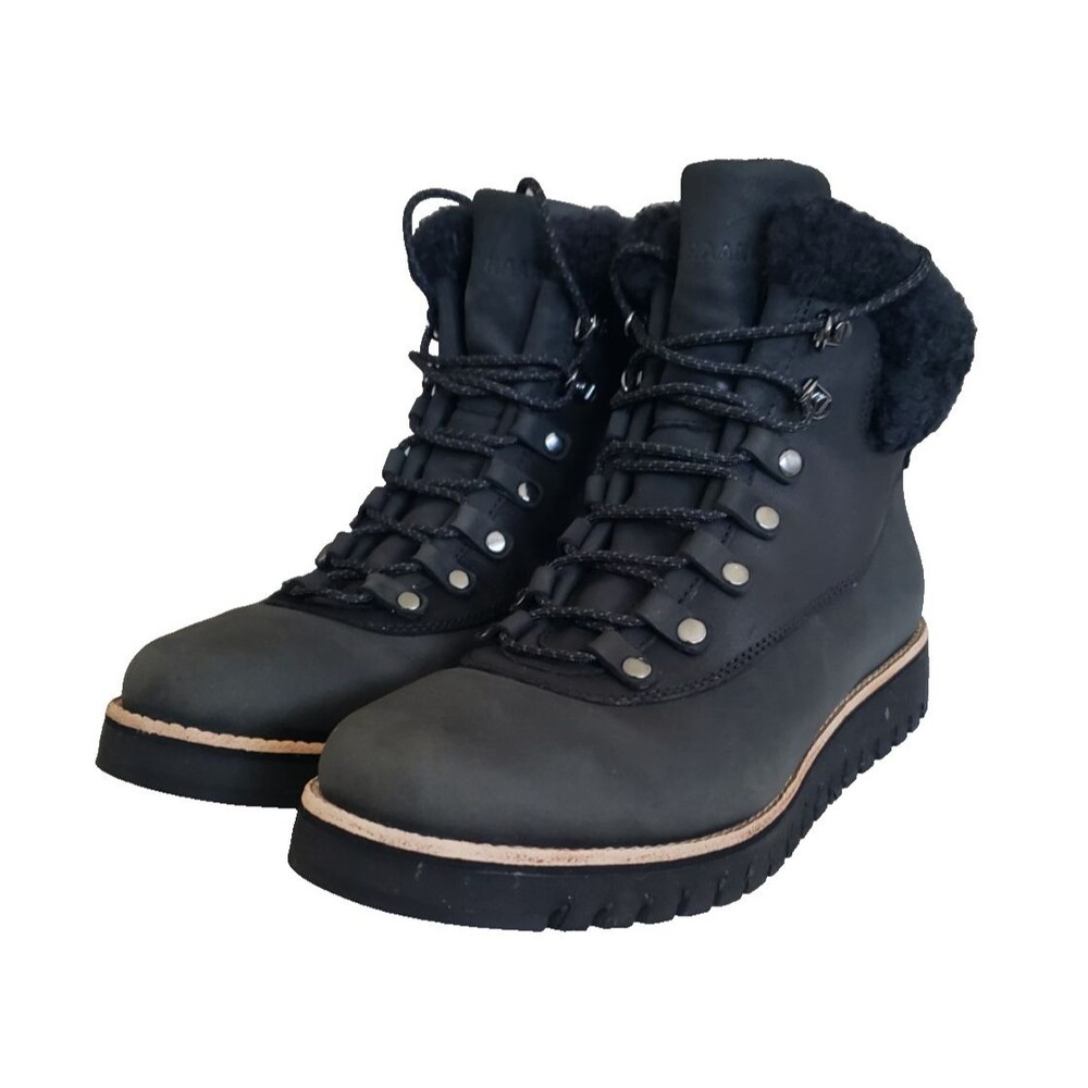 Cole Haan GrandExplore Boots Women's 8.5B Hiking Lace Up Comfort Ankle Top Black